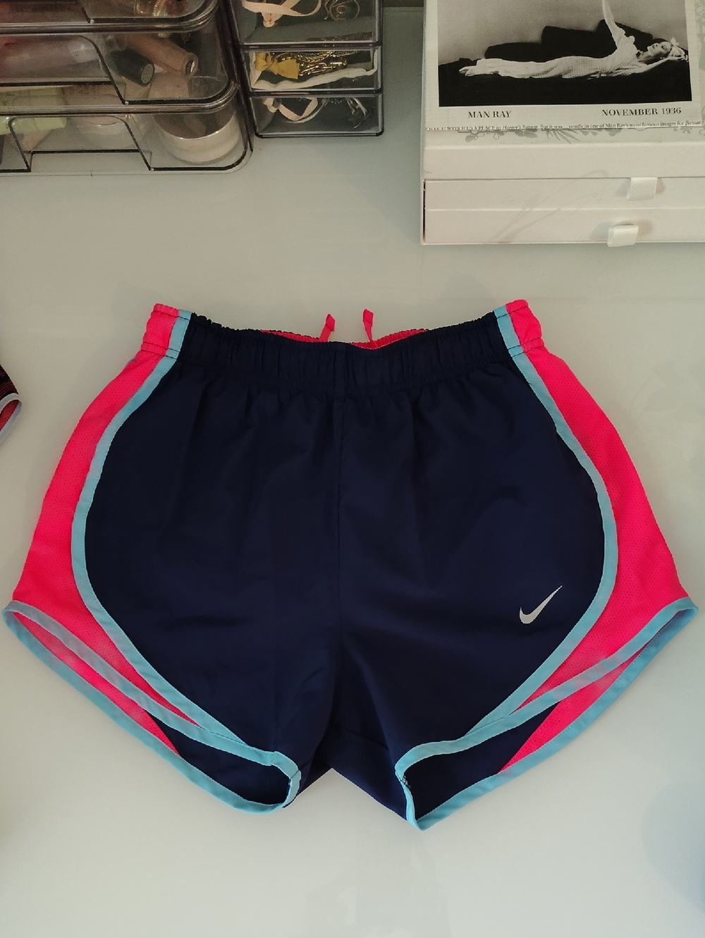 Nike Dri Fit Women’s Navy, Pink & Light Blue Athletic Shorts XS